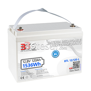 Batería Litio Hierro Fosfato BTL 12/120-L LiFePO4 12,8V 120Ah (1536Wh)